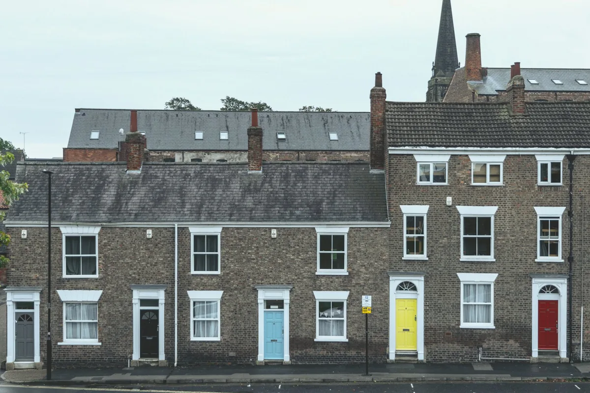 A row of UK terraced houses