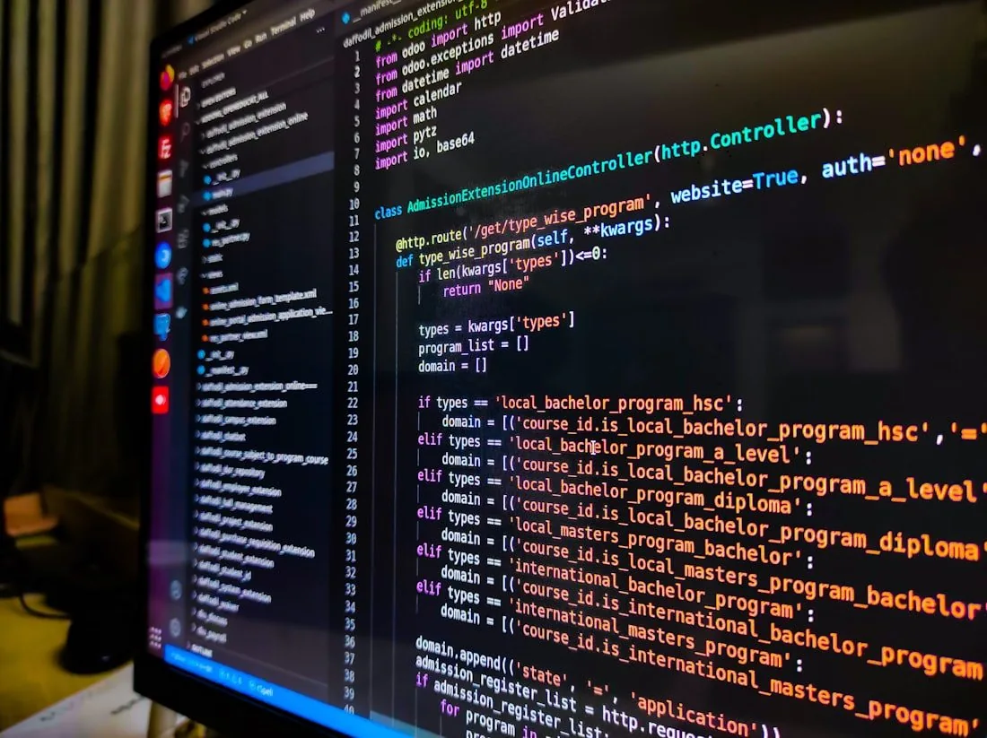 Lines of program code on a computer screen